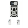 ieg™ iPhone 12 Pro Kılıf Ahenk Klasik - Şeffaf Uv Polymer Nano Ekran Koruyucu + Shine Kamera Lens - MI
