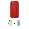 ieg™ iPhone 12 Pro Kılıf Akış Doku - Siyah Polymer Nano Ekran Koruyucu + Shine Kamera Lens - GS