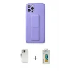 ieg™ iPhone 12 Pro Kılıf Akış Doku - Siyah Polymer Nano Ekran Koruyucu + Shine Kamera Lens - GS