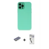 ieg™ iPhone 12 Pro Kılıf Çekirdek Modern Serisi - Şeffaf Uv Polymer Nano Ekran Koruyucu + Renkli Kamera Lens Koruma Cam - SI