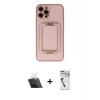 ieg™ iPhone 12 Pro Kılıf Kozmos Minimal Prime - Şeffaf Uv Polymer Nano Ekran Koruyucu + Kamera Lens Koruma Cam - SF