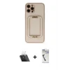 ieg™ iPhone 12 Pro Kılıf Kozmos Minimal Prime - Şeffaf Uv Polymer Nano Ekran Koruyucu + Kamera Lens Koruma Cam - SF