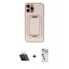 ieg™ iPhone 12 Pro Kılıf Kozmos Minimal Prime - Şeffaf Uv Polymer Nano Ekran Koruyucu + Kamera Lens Koruma Cam - SF
