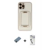 ieg™ iPhone 12 Pro Kılıf Kozmos Minimal Prime - Şeffaf Uv Polymer Nano Ekran Koruyucu + Shine Kamera Lens Koruma Cam - SH