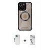 ieg™ iPhone 12 Pro Kılıf Kutup Modern - Şeffaf Uv Polymer Nano Ekran Koruyucu + Shine Kamera Lens - MI