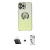 ieg™ iPhone 12 Pro Kılıf Kutup Yansıma Özel Seri - Şeffaf Uv Polymer Nano Ekran Koruyucu + Kamera Lens Koruma Cam - SF