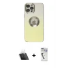 ieg™ iPhone 12 Pro Kılıf Kutup Yansıma Özel Seri - Şeffaf Uv Polymer Nano Ekran Koruyucu + Kamera Lens Koruma Cam - SF