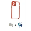 ieg™ iPhone 12 Pro Kılıf Nova Asil Özel Seri - Siyah 3D Antistatik Seramik Nano Ekran Koruyucu + Rainbow Kamera Lens Koruma Cam - GD