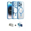 ieg™ iPhone 12 Pro Kılıf Nova Işık Özel Seri - Siyah 3D Antistatik Cam Ekran Koruyucu + Rainbow Kamera Lens Koruma Cam - GD
