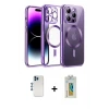 ieg™ iPhone 12 Pro Kılıf Nova Işık Özel Seri - Siyah Polymer Nano Ekran Koruyucu + Shine Kamera Lens - MI