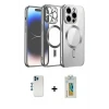 ieg™ iPhone 12 Pro Kılıf Nova Işık Özel Seri - Siyah Polymer Nano Ekran Koruyucu + Shine Kamera Lens - MI