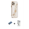 ieg™ iPhone 12 Pro Kılıf Nova Işık Prime - Şeffaf Uv Polymer Nano Ekran Koruyucu + Shine Kamera Lens Koruma Cam - GD