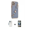 ieg™ iPhone 12 Pro Kılıf Nova Işık Prime - Siyah 34D Hayalet Izgaralı Cam + Shine Kamera Lens - MI