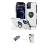 ieg™ iPhone 12 Pro Kılıf Odak Form Prime - Şeffaf Uv Polymer Nano Ekran Koruyucu + Shine Kamera Lens Koruma Cam - SH