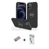ieg™ iPhone 12 Pro Kılıf Odak Form Prime - Şeffaf Uv Polymer Nano Ekran Koruyucu + Shine Kamera Lens Koruma Cam - SABE