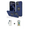 ieg™ iPhone 12 Pro Kılıf Odak Form Prime - Siyah Polymer Nano Ekran Koruyucu + Shine Kamera Lens - MI