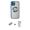 ieg™ iPhone 12 Pro Kılıf Pusula Form - Şeffaf Uv Polymer Nano Ekran Koruyucu + Shine Kamera Lens Koruma Cam - SABE