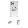 ieg™ iPhone 12 Pro Kılıf Pusula Form - Şeffaf Uv Polymer Nano Ekran Koruyucu + Shine Kamera Lens Koruma Cam - SABE