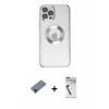 ieg™ iPhone 12 Pro Kılıf Pusula Form - Şeffaf Uv Polymer Nano Ekran Koruyucu + Shine Kamera Lens Koruma Cam - SH