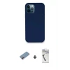 ieg™ iPhone 12 Pro Kılıf Zirve Modern Özel Seri - Şeffaf Uv Polymer Nano Ekran Koruyucu + Shine Kamera Lens Koruma Cam - PE