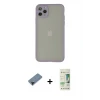 ieg™ iPhone 12 Pro Max Kılıf Ahenk Çizgi Serisi - Siyah 20D Premium Cam Ekran Koruyucu + Shine Kamera Lens Koruma Cam - SH