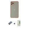ieg™ iPhone 12 Pro Max Kılıf Ahenk Çizgi Serisi - Siyah 20D Premium Cam Ekran Koruyucu + Shine Kamera Lens Koruma Cam - SH