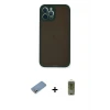 ieg™ iPhone 12 Pro Max Kılıf Ahenk Çizgi Serisi - Siyah Joko Magic 5D Hayalet Cam + Shine Kamera Lens Koruma Cam - GS