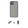 ieg™ iPhone 12 Pro Max Kılıf Ahenk Çizgi Serisi - Siyah Joko Magic 5D Hayalet Cam + Shine Kamera Lens Koruma Cam - GS