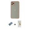 ieg™ iPhone 12 Pro Max Kılıf Ahenk Çizgi Serisi - Siyah Mat Seramik Nano Ekran Koruyucu + Shine Kamera Lens Koruma Cam - SH