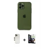 ieg™ iPhone 12 Pro Max Kılıf Ahenk Doku - Şeffaf Temperli Cam Ekran Koruyucu + Shine Kamera Lens - GD