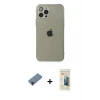 ieg™ iPhone 12 Pro Max Kılıf Ahenk Doku - Siyah 6D Mat Seramik Hayalet Nano Ekran Koruyucu + Shine Kamera Lens Koruma Cam - SH