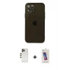 ieg™ iPhone 12 Pro Max Kılıf Ahenk Doku - Siyah Joko 5D Cam + Shine Kamera Lens - GD