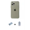ieg™ iPhone 12 Pro Max Kılıf Ahenk Doku - Siyah Joko Magic 5D Cam + Shine Kamera Lens Koruma Cam - MI