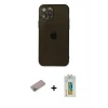 ieg™ iPhone 12 Pro Max Kılıf Ahenk Doku - Siyah Polymer Nano Ekran Koruyucu + Shine Kamera Lens Koruma Cam - SABE