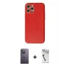 ieg™ iPhone 12 Pro Max Kılıf Ahenk Işık - Şeffaf Uv Polymer Nano Ekran Koruyucu + Neon Fosforlu Kamera Lens - BZ