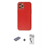 ieg™ iPhone 12 Pro Max Kılıf Ahenk Işık - Şeffaf Uv Polymer Nano Ekran Koruyucu + Renkli Kamera Lens Koruma Cam - PE