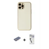 ieg™ iPhone 12 Pro Max Kılıf Ahenk Işık - Şeffaf Uv Polymer Nano Ekran Koruyucu + Renkli Kamera Lens Koruma Cam - PE