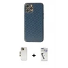 ieg™ iPhone 12 Pro Max Kılıf Ahenk Işık - Şeffaf Uv Polymer Nano Ekran Koruyucu + Shine Kamera Lens - GD