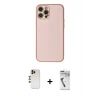 ieg™ iPhone 12 Pro Max Kılıf Ahenk Işık - Şeffaf Uv Polymer Nano Ekran Koruyucu + Shine Kamera Lens - GD
