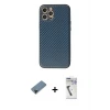 ieg™ iPhone 12 Pro Max Kılıf Ahenk Işık - Şeffaf Uv Polymer Nano Ekran Koruyucu + Shine Kamera Lens Koruma Cam - SH