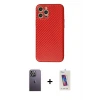 ieg™ iPhone 12 Pro Max Kılıf Ahenk Işık - Siyah Joko 5D Cam + Neon Fosforlu Kamera Lens - BZ