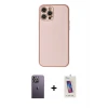 ieg™ iPhone 12 Pro Max Kılıf Ahenk Işık - Siyah Joko 5D Cam + Neon Fosforlu Kamera Lens - BZ