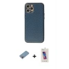 ieg™ iPhone 12 Pro Max Kılıf Ahenk Işık - Siyah Joko 5D Cam + Shine Kamera Lens Koruma Cam - GI