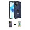 ieg™ iPhone 12 Pro Max Kılıf Ahenk Klasik Koleksiyonu - Siyah Polymer Nano Ekran Koruyucu + Neon Fosforlu Kamera Lens - YL