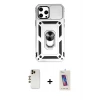ieg™ iPhone 12 Pro Max Kılıf Ahenk Klasik - Siyah Joko 5D Cam + Shine Kamera Lens - GD