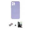 ieg™ iPhone 12 Pro Max Kılıf Ahenk Serisi - Şeffaf Temperli Cam Ekran Koruyucu + Shine Kamera Lens Koruma Cam - SABE