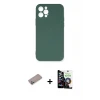 ieg™ iPhone 12 Pro Max Kılıf Ahenk Serisi - Şeffaf Temperli Cam Ekran Koruyucu + Shine Kamera Lens Koruma Cam - SABE