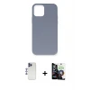 ieg™ iPhone 12 Pro Max Kılıf Ahenk Serisi - Şeffaf Temperli Cam Ekran Koruyucu + Shine Kamera Lens - LT