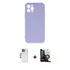 ieg™ iPhone 12 Pro Max Kılıf Ahenk Serisi - Şeffaf Temperli Cam Ekran Koruyucu + Shine Kamera Lens - LT