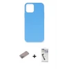 ieg™ iPhone 12 Pro Max Kılıf Ahenk Serisi - Şeffaf Uv Polymer Nano Ekran Koruyucu + Shine Kamera Lens Koruma Cam - SABE